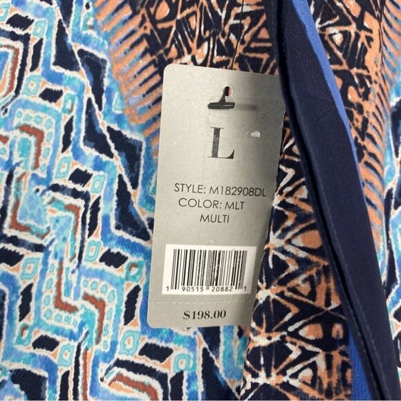 ZOZO Women's NWT‎ Blue Bohemian Aztec Silk Asymmetrical Maxi Dress L/C46/L51 - Picture 10 of 10